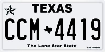 TX license plate CCM4419