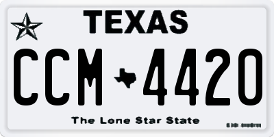 TX license plate CCM4420