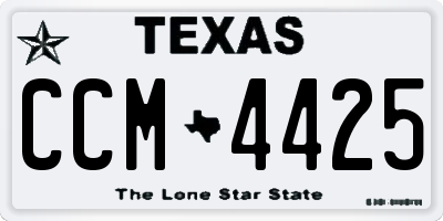 TX license plate CCM4425