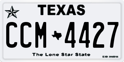 TX license plate CCM4427