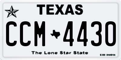 TX license plate CCM4430