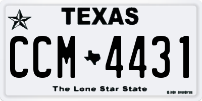 TX license plate CCM4431