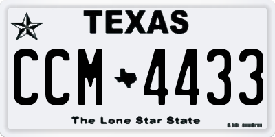 TX license plate CCM4433