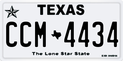 TX license plate CCM4434
