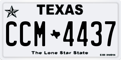 TX license plate CCM4437