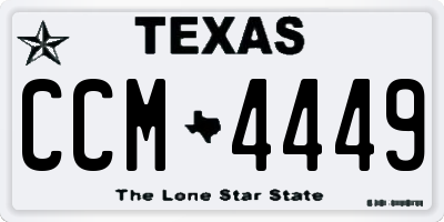 TX license plate CCM4449