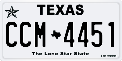 TX license plate CCM4451