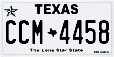 TX license plate CCM4458