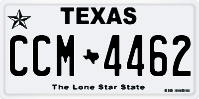 TX license plate CCM4462