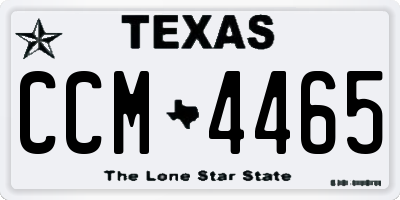 TX license plate CCM4465