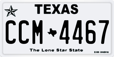 TX license plate CCM4467