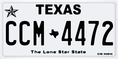 TX license plate CCM4472