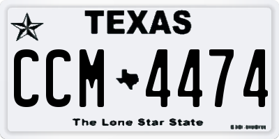TX license plate CCM4474