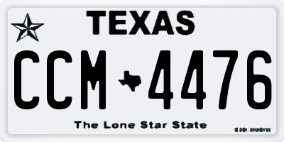 TX license plate CCM4476