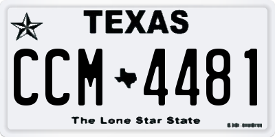 TX license plate CCM4481