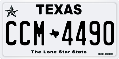 TX license plate CCM4490
