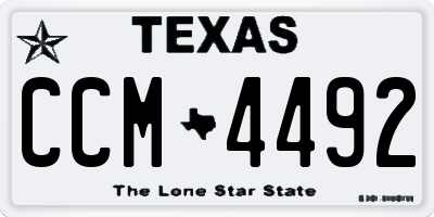 TX license plate CCM4492