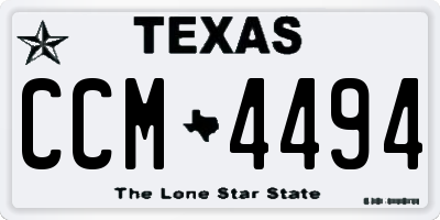 TX license plate CCM4494