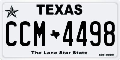 TX license plate CCM4498