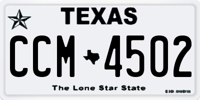TX license plate CCM4502