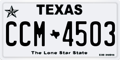 TX license plate CCM4503