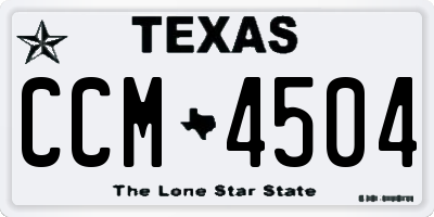 TX license plate CCM4504