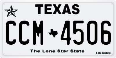 TX license plate CCM4506