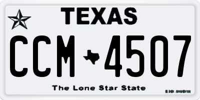 TX license plate CCM4507