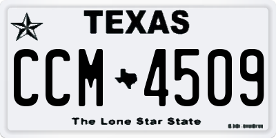 TX license plate CCM4509