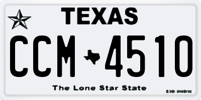 TX license plate CCM4510
