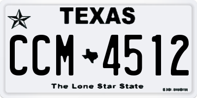 TX license plate CCM4512