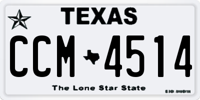 TX license plate CCM4514