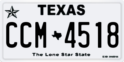 TX license plate CCM4518