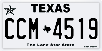 TX license plate CCM4519