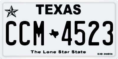 TX license plate CCM4523