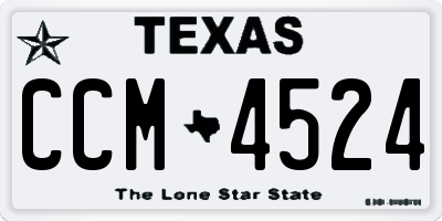 TX license plate CCM4524