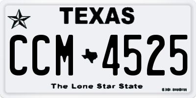 TX license plate CCM4525