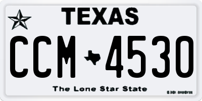 TX license plate CCM4530