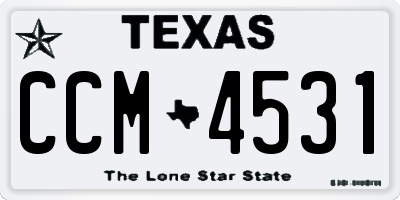TX license plate CCM4531