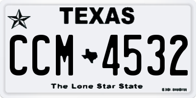 TX license plate CCM4532
