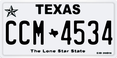 TX license plate CCM4534