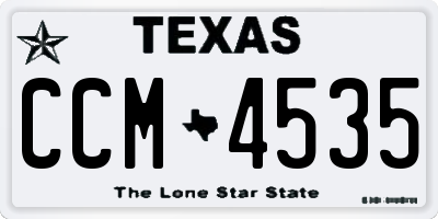 TX license plate CCM4535