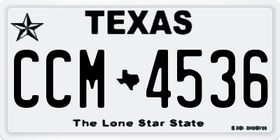 TX license plate CCM4536