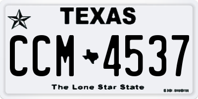 TX license plate CCM4537