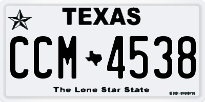 TX license plate CCM4538