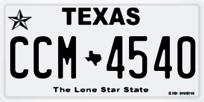 TX license plate CCM4540