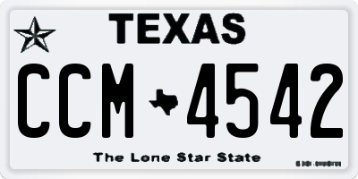 TX license plate CCM4542