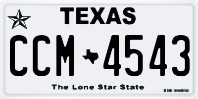 TX license plate CCM4543
