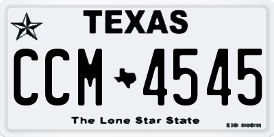 TX license plate CCM4545