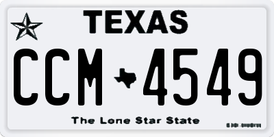 TX license plate CCM4549